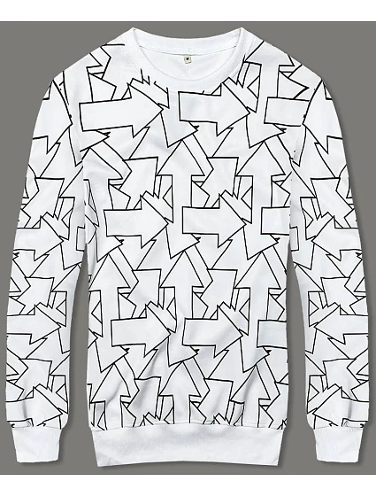 Pánská mikina s geometrickým vzorem bílá (8B1111-1) Pánská mikina s geometrickým vzorem bílá (8B1111-1)