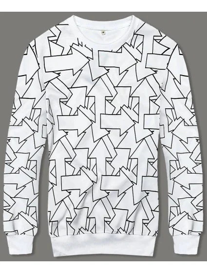 Bílá pánská mikina s geometrickým vzorem model 18416056 - J.STYLE