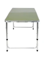 SKLÁDACÍ KEMPINGOVÝ TURISTICKÝ STŮL 120X60X70/62/55CM ZELENÝ