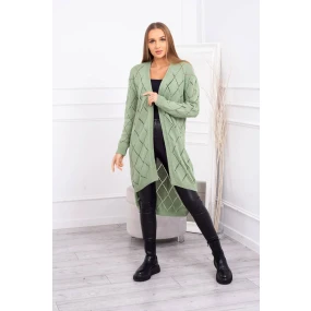 Svetr s geometrickým vzorem tmavě mátový