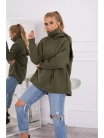 Zateplená mikina se zipem na zádech v barvě khaki Zateplená mikina se zipem na zádech v barvě khaki