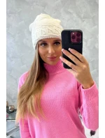 Dámská čepice ecru model 18751599 - K-Fashion Dámská čepice ecru model 18751599 - K-Fashion