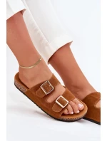 Dámské Pantofle Se Zlatými Přezkami A Camel model 21703245 - Boto