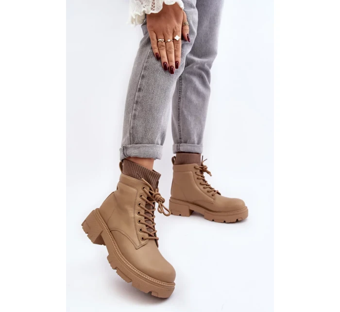 Dámské Kozačky S Ponožkou Béžová Rivella Dámské Kozačky S Ponožkou Béžová Rivella