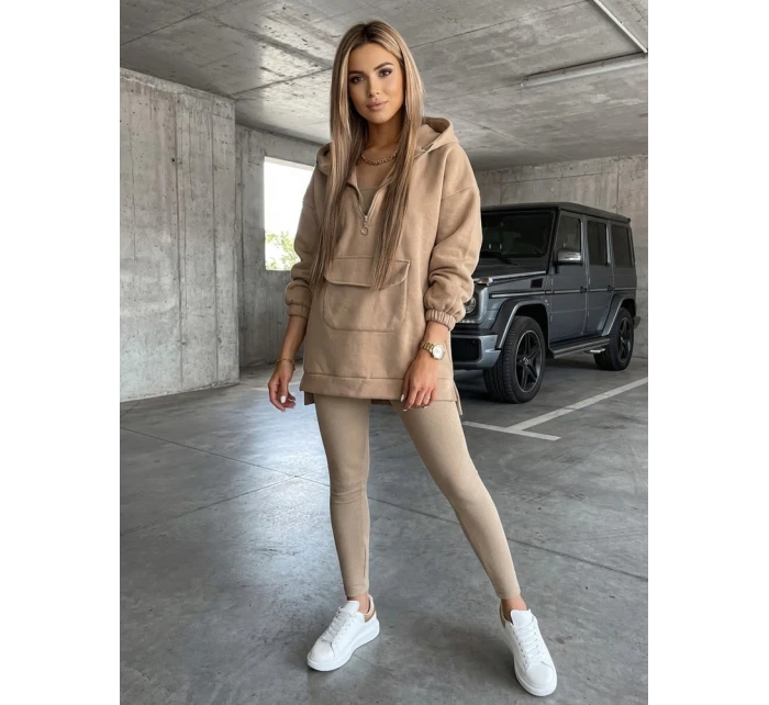 Dámská tepláková souprava 3 v 1 oversize MAYALAN beige FashionStreet AY0942