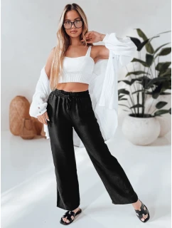 Dámské volnočasové kalhoty s širokými nohavicemi černé Dstreet model 21987238 - FashionStreet