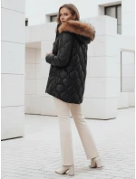 Dámská zimní bunda LUMORE prošívaná bunda s kapucí černá FashionStreet TY5015 Dámská zimní bunda LUMORE prošívaná bunda s kapucí černá FashionStreet TY5015