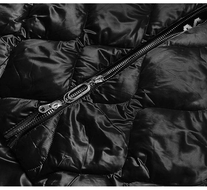 Černá dámská bunda s ozdobnou lemovkou model 17836784 - S'WEST