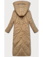 Dámská zimní bunda ve velbloudí barvě v délce ke kolenům model 21248939 - J.STYLE