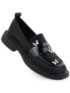 Dámské polobotky lords s motýly černé Potocki SZ12650