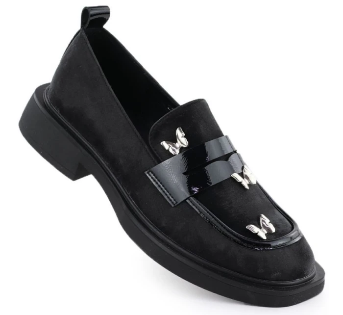 Dámské polobotky lords s motýly černé Potocki SZ12650 Dámské polobotky lords s motýly černé Potocki SZ12650