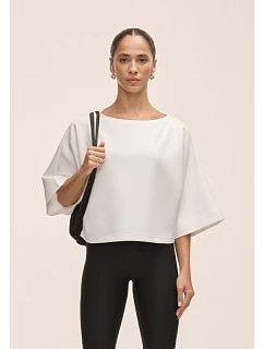 Dámské tričko Casall Aria Cropped Boatneck, bílé