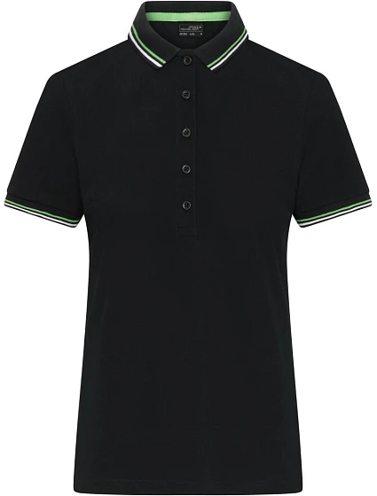 Daiber JN 1305 Dámské těžké piqué polo s proužky 02.1305 black/white/lime green Daiber JN 1305 Dámské těžké piqué polo s proužky 02.1305 black/white/lime green