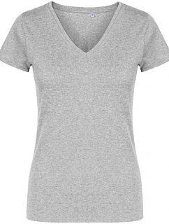 Promodoro 1525 Dámské tričko X.O s výstřihem do V 40.1525 heather grey