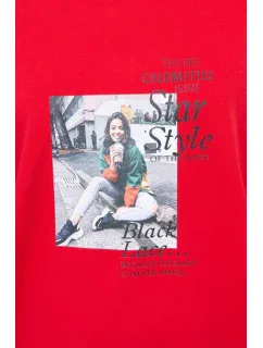 Halenka s potiskem Star Style červená