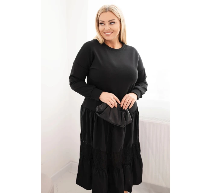 Dámské šaty Plus Size s rozšířeným spodkem černá