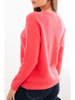 Dámský svetr z baby alpaky s dlouhým rukávem růžový