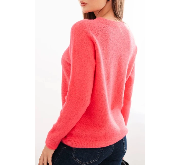 Dámský svetr z baby alpaky s dlouhým rukávem růžový