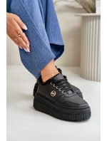 Sneakersy Sportovní Obuv Dámská Zateplená Na Masivní Podešvi Černé model 21668413 - Boto Sneakersy Sportovní Obuv Dámská Zateplená Na Masivní Podešvi Černé model 21668413 - Boto