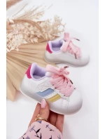 Sportovní boty dětské sneakers s svítící podrážkou bílo-růžové Arielle Sportovní boty dětské sneakers s svítící podrážkou bílo-růžové Arielle