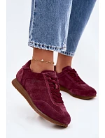 Tenisky z pravé semišové kůže Big Star TT274227 Bordó