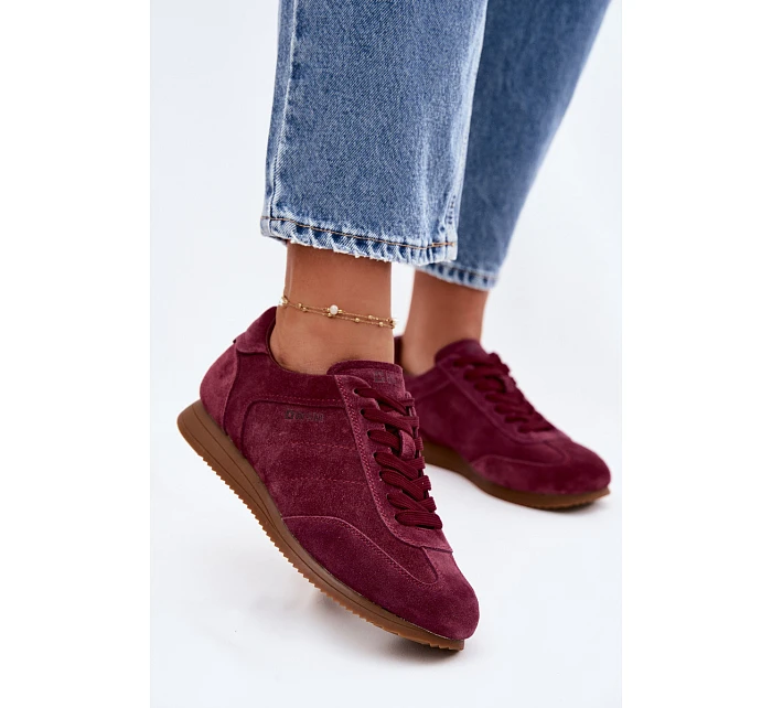 Tenisky z pravé semišové kůže Big Star TT274227 Bordó