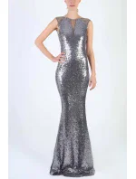 Dámské šaty značky bez rukávů flitrové dlouhé - SOKY&SOKA