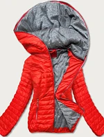 Oranžová dámská bunda s kapucí (DL011)