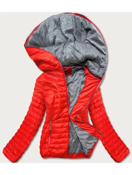 Oranžová dámská bunda s kapucí model 16143347 - LHD