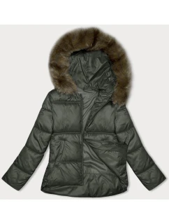 Dámská bunda v army barvě se střihem bubliny S'west (B8190-11)