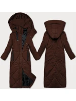 Hnědá dámská zimní bunda v délce ke kolenům J Style (5M3232-158)