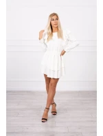 Šaty se svislými volány ecru Šaty se svislými volány ecru