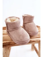 Dětské Teplé Sněhule Semišové Světle béžové model 21597585 - Boto Dětské Teplé Sněhule Semišové Světle béžové model 21597585 - Boto