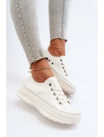 Dámské tenisky na masivní podrážce Big Star model 21653744 Bílé - Big Star Shoes Dámské tenisky na masivní podrážce Big Star model 21653744 Bílé - Big Star Shoes