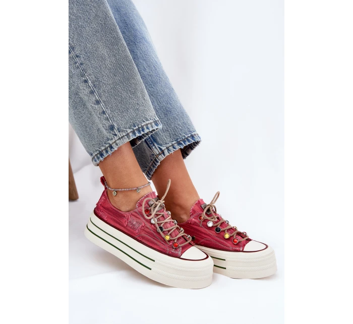 Dámské Tenisky Na Platformě Červené GOE RR2N4104