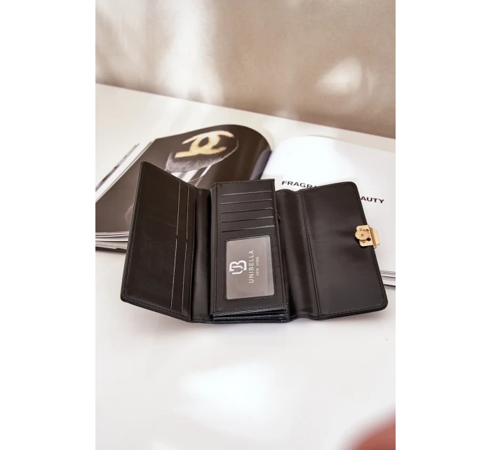 Eko Kožená Hladká Dámská Peněženka Černá Erolia