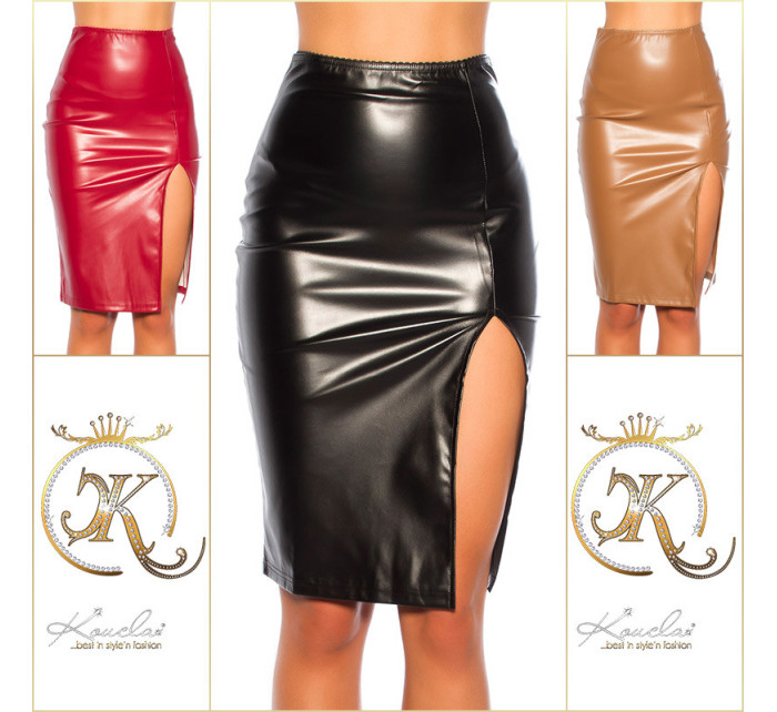 Sexy Koucla Leather Look Pencil Skirt