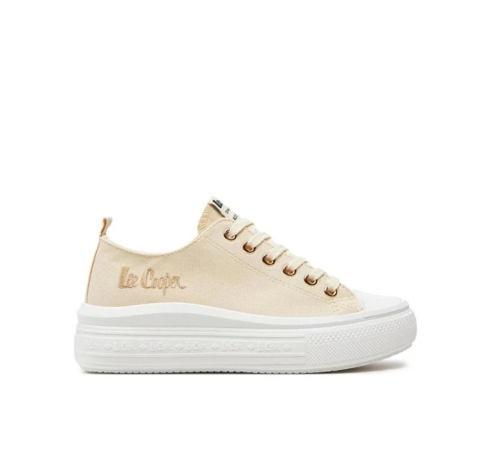 Dámské sportovní boty LCW-24-44-2464L Světle béžová s bílou - Lee Cooper