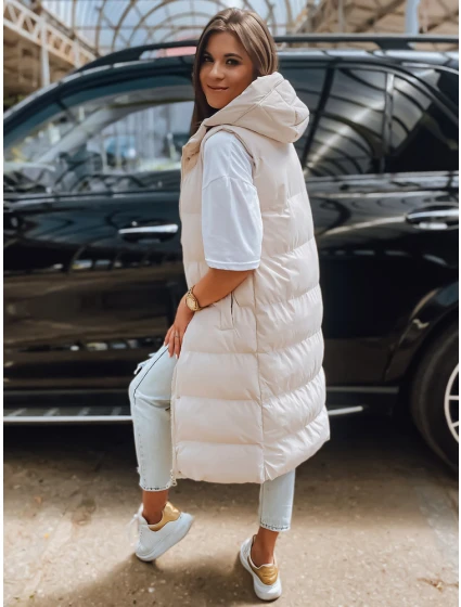 Dámská prošívaná vesta ELLA béžová FashionStreet TY3033