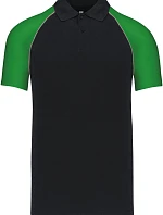 Kariban K 226 Baseballové piqué polo 20.K226 black/light grey/green