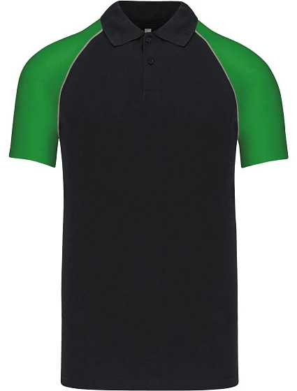 Kariban K 226 Baseballové piqué polo 20.K226 black/light grey/green Kariban K 226 Baseballové piqué polo 20.K226 black/light grey/green