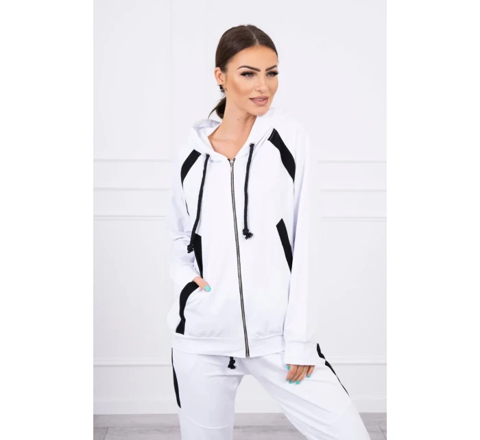 Pruhovaná sportovní souprava bílá