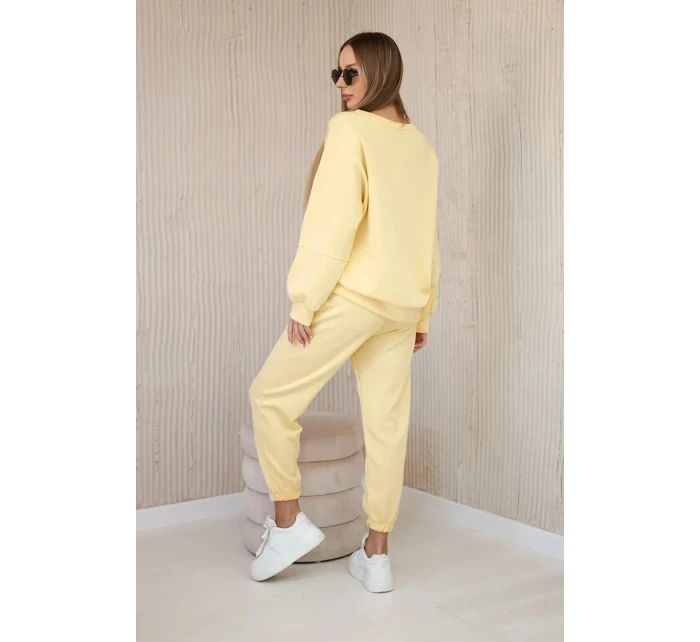Komplet teplákové + kalhoty máslová látka žlutý Komplet teplákové + kalhoty máslová látka žlutý