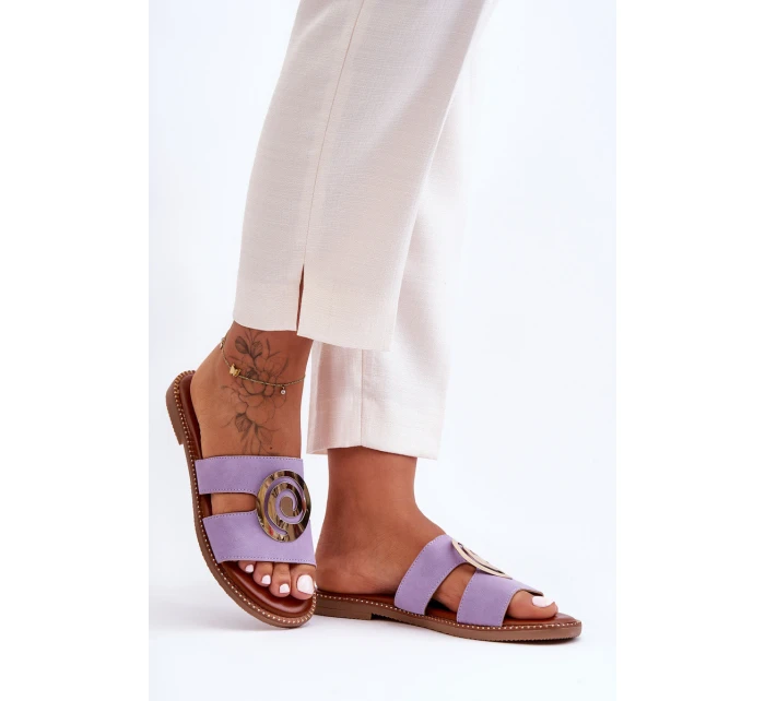 Módní Pantofle S Ozdobou Fialové Deep model 21627923 - Boto Módní Pantofle S Ozdobou Fialové Deep model 21627923 - Boto