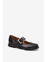 Kožené dámské polobotky s přezkou Laura model 21690042 Černé - Laura Messi