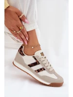 Nízké Dámské Tenisky Leopardí Béžové model 21696422 - Boto Nízké Dámské Tenisky Leopardí Béžové model 21696422 - Boto