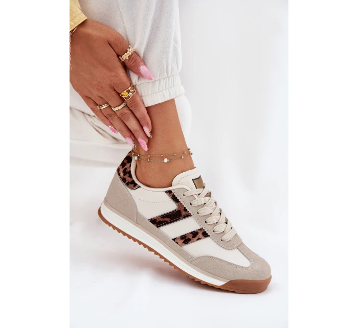 Nízké Dámské Tenisky Leopardí Béžové model 21696422 - Boto Nízké Dámské Tenisky Leopardí Béžové model 21696422 - Boto