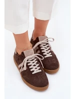 model 21703119 Semišové Nízké Tenisky Dámské Čokoládové - Zazoo