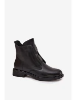 Dámské zimní kotníkové boty na nízkém podpatku s ozdobami Černé Tavressa