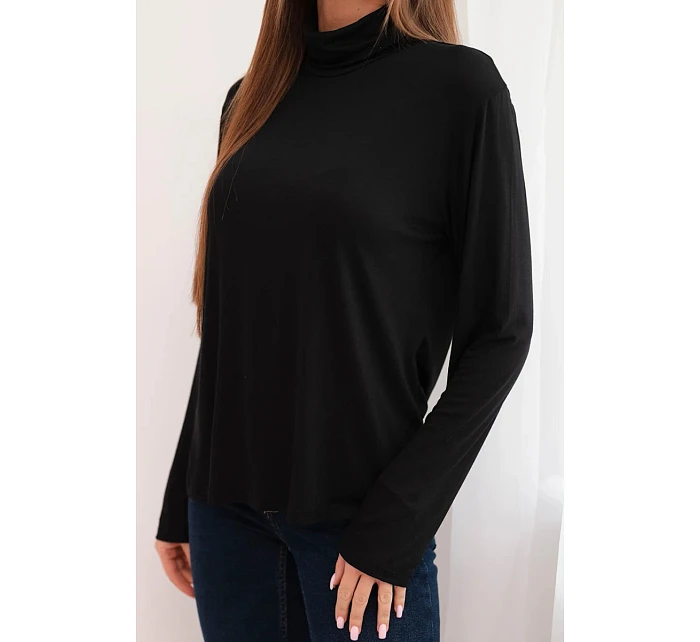 Dámský chlupatý rolák F3631B černý - Koucla